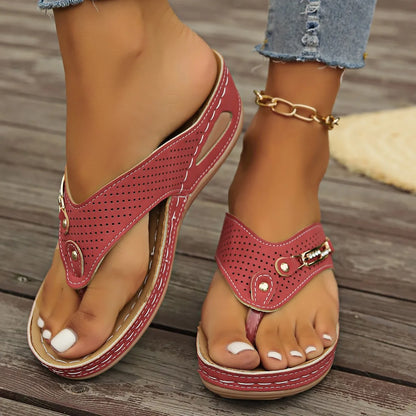 Summer Womens Orthopedic Sandals Orthopedic Flip-Flops With Arch Support Thick Sole Slippers Non-Slip For Daily Wear Beach