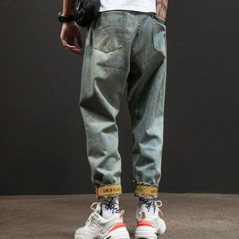 With Pockets Jeans for Men 90s Streetwear Trousers Harajuku Luxury Aesthetic 2025 Korean Autumn Washed Cheap Xs Man Cowboy Pants