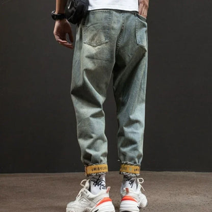 With Pockets Jeans for Men 90s Streetwear Trousers Harajuku Luxury Aesthetic 2025 Korean Autumn Washed Cheap Xs Man Cowboy Pants