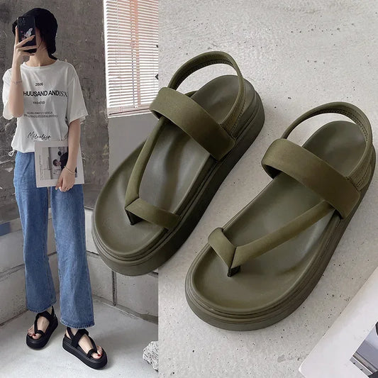 Women Platform Sandals Flat Flip Flops Summer Beach Sexy Casual shoes Ladies Shoes  Fashion Woman Black Sandals