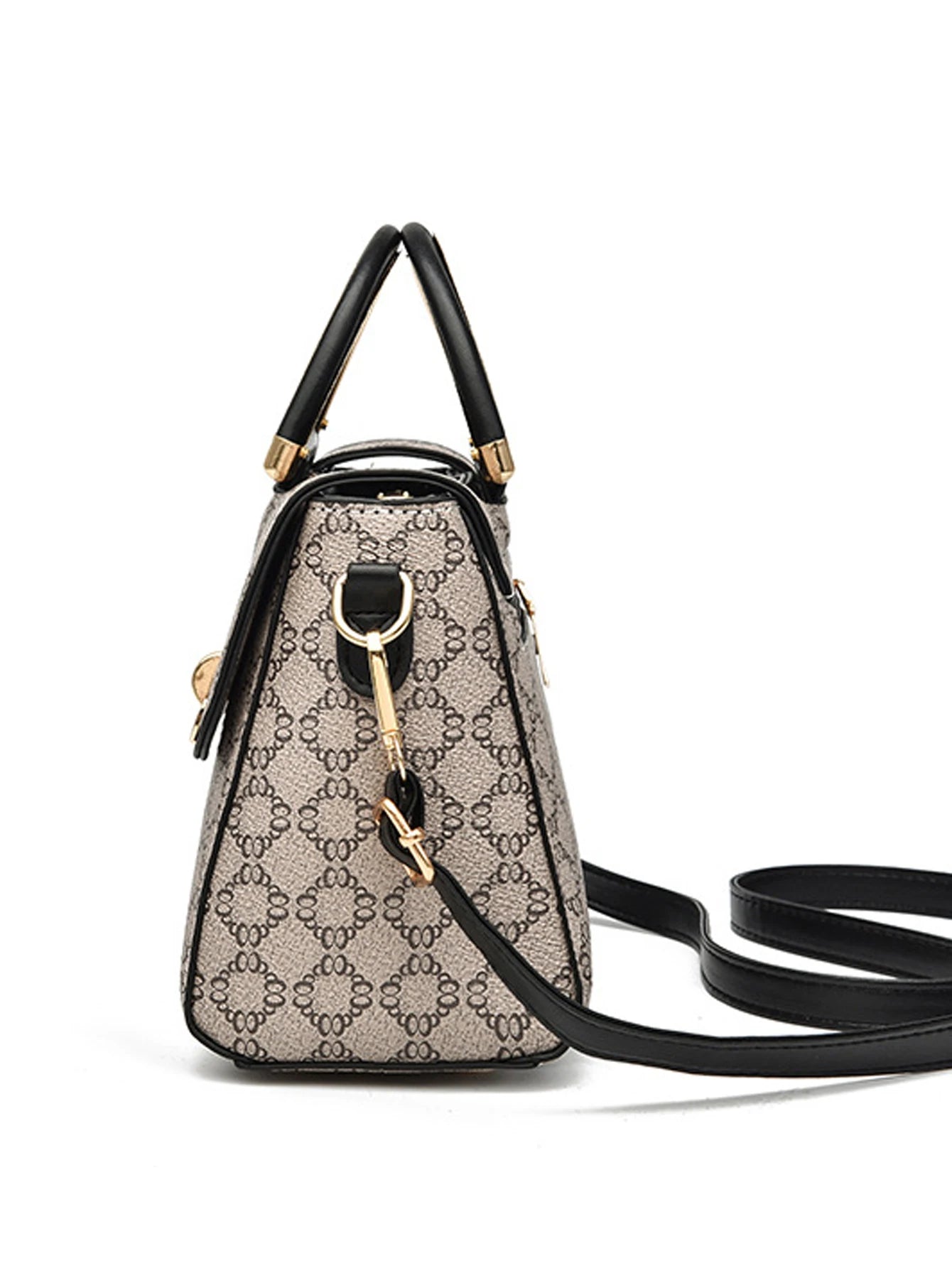 Fashionable geometric printed decorative handbag, elegant and versatile shoulder bag, large capacity crossbody bag