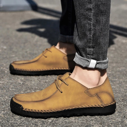 Spring Soft Leather Casual Men Leather Shoes Lightweight Leather Casual Shoes Men Loafers Comfy Moccasins All-match Driving Shoe