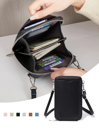 PU Soft Leather Women's Handbag Fashionable Multi functional Phone Bag Diagonal Strap Single Shoulder Coin Wallet