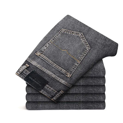2025 Spring Summer Men's Business Straight  Loose Fit Jeans High Quality Classic Style Fashion Denim Pants