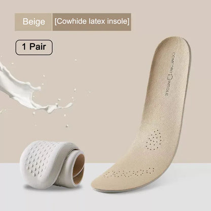 Leather Latex Sports Insole Cowhide Insoles for Shoes Arch Support Shoe Pads Shock Absorbing Plantar Fasciitis Template Inserts