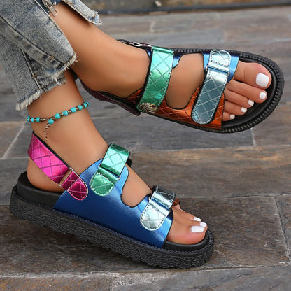 2025 New Summer Sandals Travel Women Shoes New Sandal Sole Durable Sandal Ladies Outdoor Beach Slippers Platform Sandals 35-43