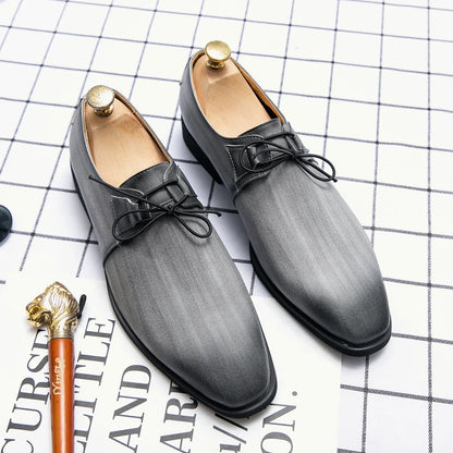 Trendy and Fashionable Derby Shoes Round Toe Lace up Business Office Dress Shoes Wedding Banquet Shoes Size 38-48 Men Shoes
