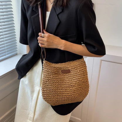 Straw Knitted Purses and Handbags Women Shoulder Bag Straw Woven Side Bag for Ladies Handbag Beach Bag Crossbody Bags for Women