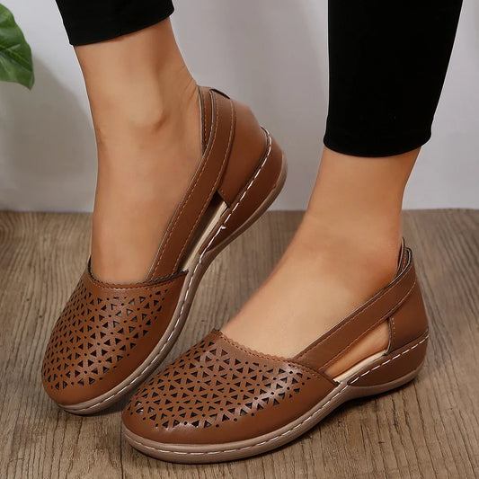 New Women Wedges Sandals Hollow Out Vintage Woman Shoes Slip on Casual Sewing Ladies Sandal Female Summer Zapatos Muje