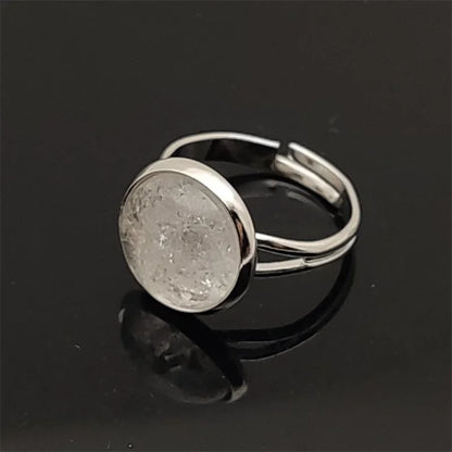 12mm Round Healing Natural Stone Ring Tiger Eye Opal Pink Crystal Adjustable Joint Ring for Women Jewelry