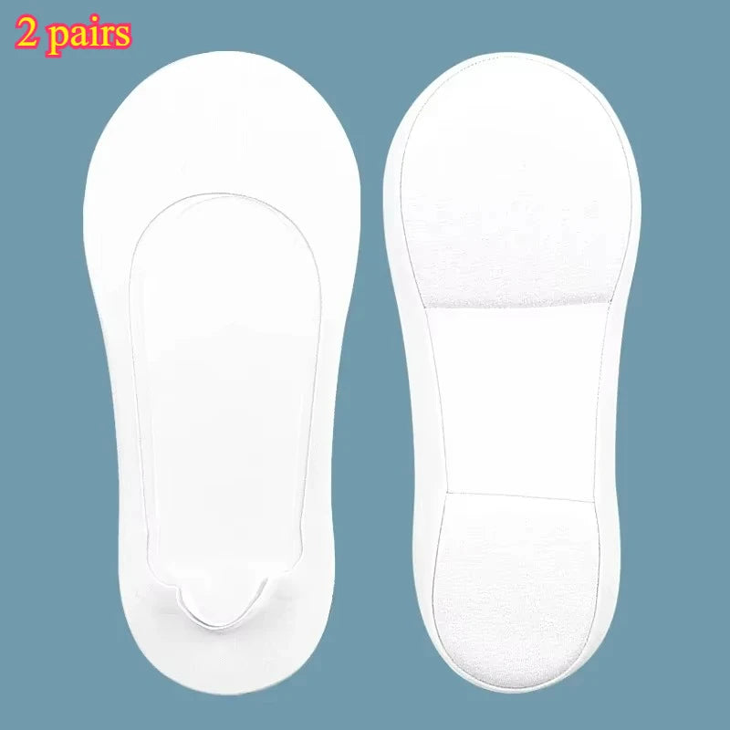 1/2/4 Pairs Women Boat Sock Plantar Fasciitis Shoes Insoles Socks Feet Shock Absorbing Shoe Sole Invisible Non slip Shoe pads