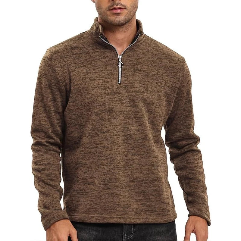 Autumn Men's Half Zipper Stand Collar Pullover Slim Fit Long Sleeve Casual Sweatshirts Long Sleeve Streetwear Tracksuit Men