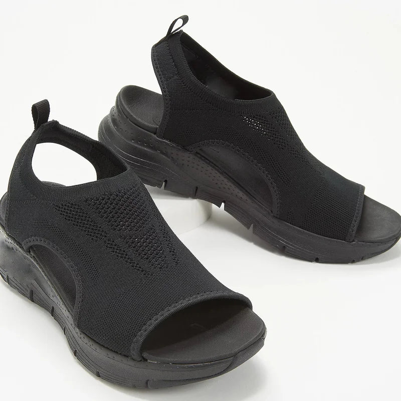 Women Summer Shoes  Mesh Fish Platform Sandals Women's Open Toe Wedge Sandals Ladies Light Casual Shoes