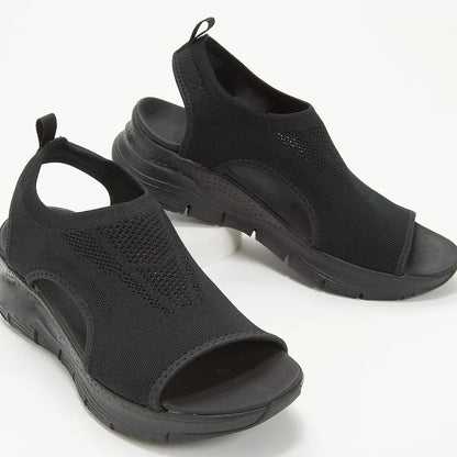 Women Summer Shoes  Mesh Fish Platform Sandals Women's Open Toe Wedge Sandals Ladies Light Casual Shoes