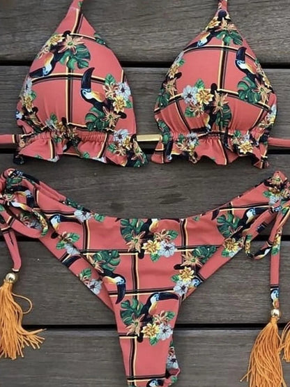 2021 Sexy Bikini Set 2 piece Hot Stamp Sport Swimwear Women Beachwear Push-Up Padded Swimsuit Bodysuit Exquisite Bather