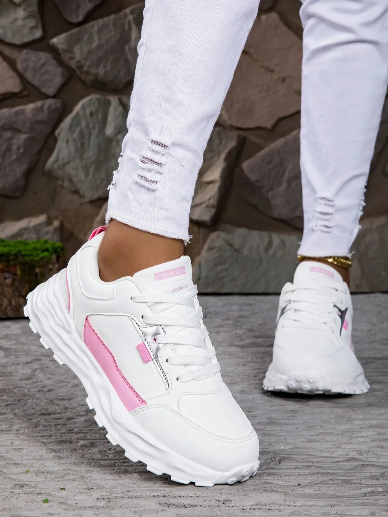Sneakers Women Lace Up Flats Ladies Outdoor Running Walking Shoes Comfortable Breathable Female Footwear Big size zapatos mujer