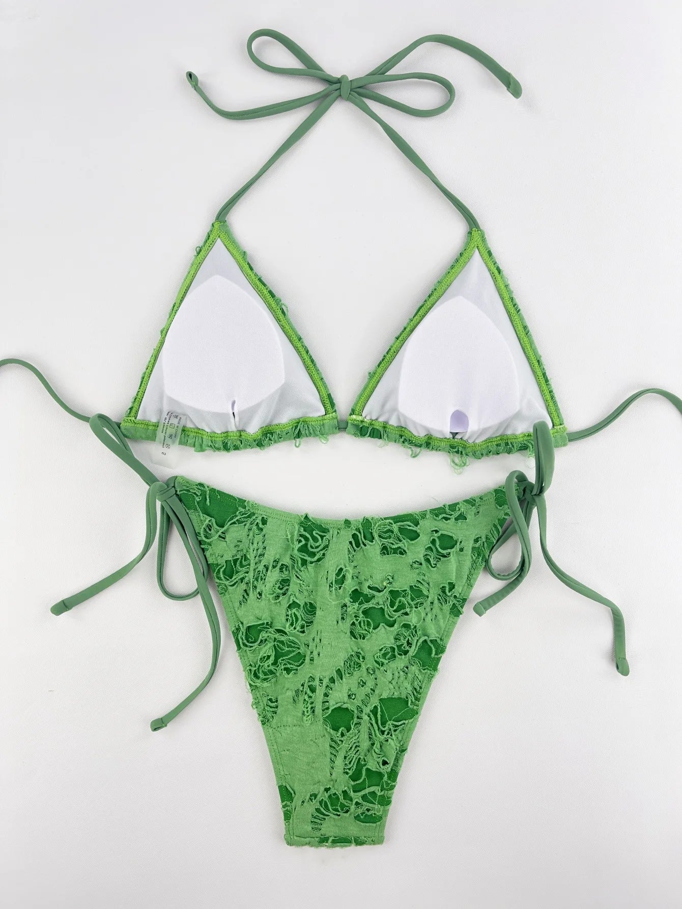 Gothic Micro Bikinis Y2K Torn Halter Strappy Lace Up Bathing Suits 2024 Woman Punk Beach Swimwear Side Bandage String Swimsuit