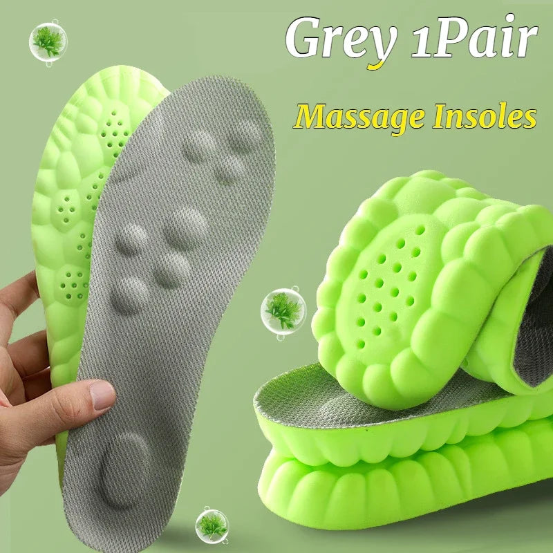 Wormwood Insoles Foot Acupressure Insole Men Women Soft Breathable Sports Pads Soft Sweat-absorbing Deodorant Running Insoles
