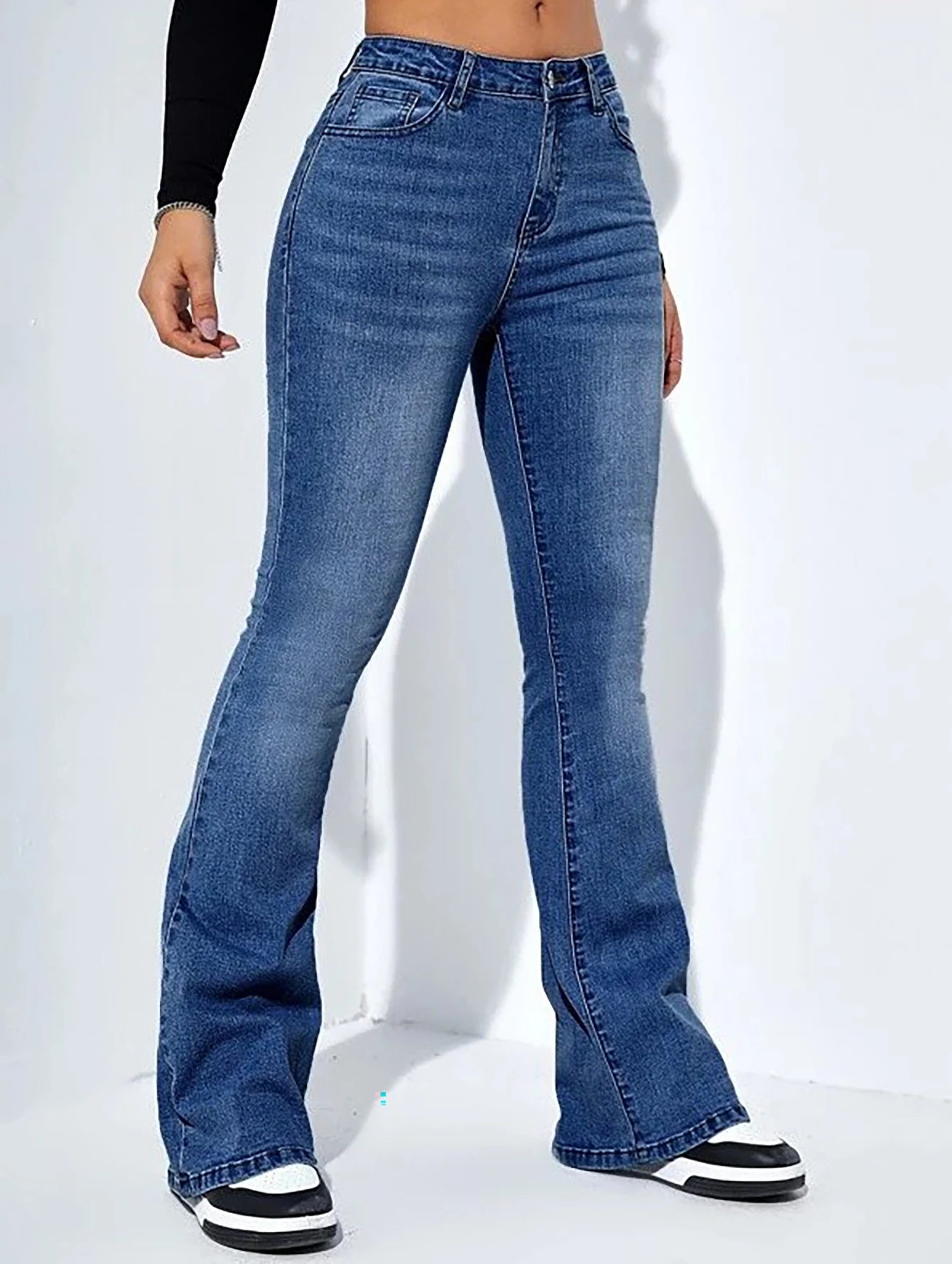 Women's jeans high waist stretch comfortable flared pants Denim pants