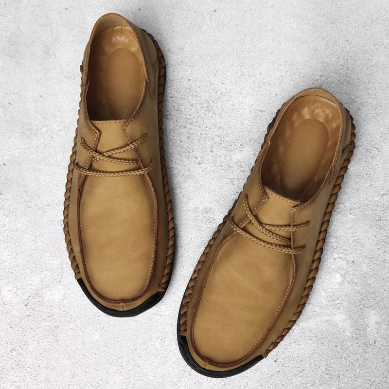 Spring Soft Leather Casual Men Leather Shoes Lightweight Leather Casual Shoes Men Loafers Comfy Moccasins All-match Driving Shoe