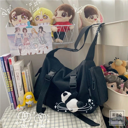 Canvas Crossbody Bags for Women Youth Men Fashion Casual Large Capacity Handbags Shoulder Bags Solid Color Ladies Messenger Bag