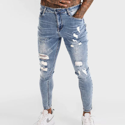 Men Skinny jeans Pencil pant Solid Color Straight Classic Denim Trousers Casual Daily For Office Parties Male  Cowboy Pants