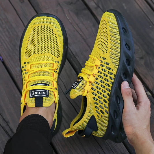 2025 Soft Soled Men's Summer Sports Shoes Breathable Anti-Odor Mesh Running Shoes New Outdoor Walking Training Tennis Sneakers