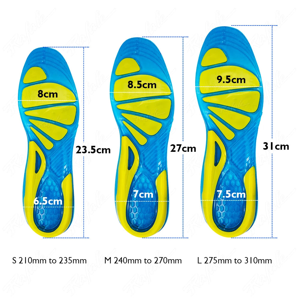 Silicone Gel Non-Slip Soft Sport Shoes Insoles Massaging Insoles Orthopedic Foot Care For Feet Shoes Soles Shock Absorption Pads