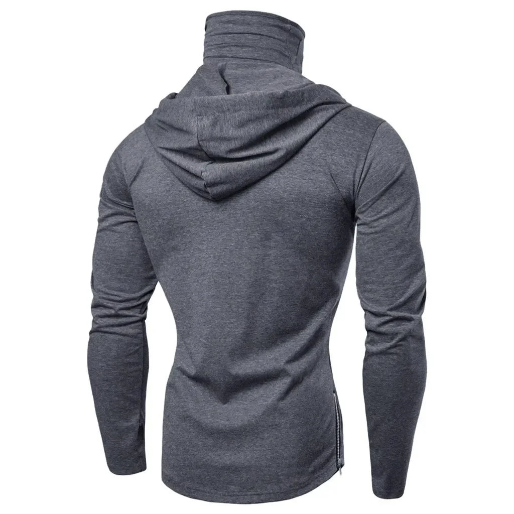 2025 Men Balaclava Zip Hoodie Winter Warm Casual Sweatshirt with Hooded Face Mask Zipper Design Sports Jacket Outdoor Activities
