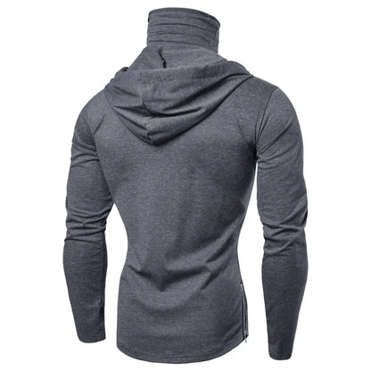 2025 Men Balaclava Zip Hoodie Winter Warm Casual Sweatshirt with Hooded Face Mask Zipper Design Sports Jacket Outdoor Activities