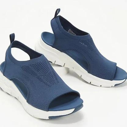 Women Summer Shoes  Mesh Fish Platform Sandals Women's Open Toe Wedge Sandals Ladies Light Casual Shoes