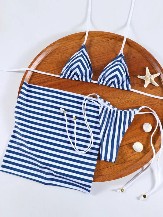 New Arrival Triangle Bikini Women Striped Swimsuit Micro Swimwear Print Bathing Suit Brazilian Biquini Sexy Beach Wear