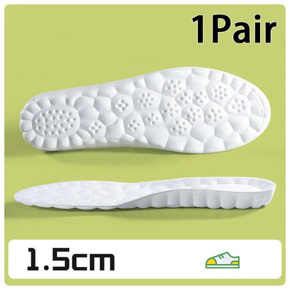 1Pair height increase insoles Breathable Anti-Odor Insole Shock Absorbing Shoe Sole Soft comfortable Sports Insole