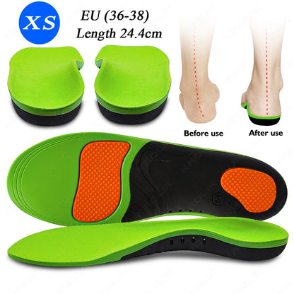 Flat Feet Arch Support X/O Legs Flat Foot Health Shoes Soles Pad Insoles Orthotic Insole for Plantar Fasciitis Orthopedic Unisex
