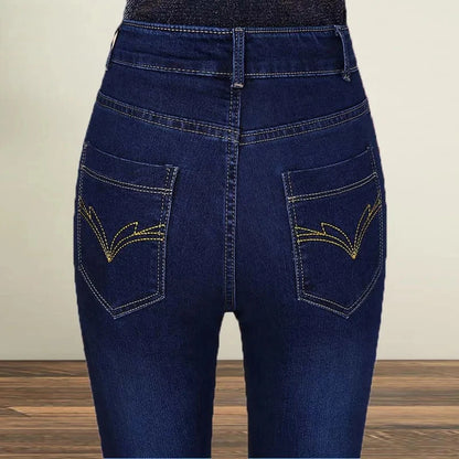 Straight leg Jeans Women High waisted Elastic New Slim Denim Pants Female Spring Autumn Loose Hip Lifting Casual Trousers