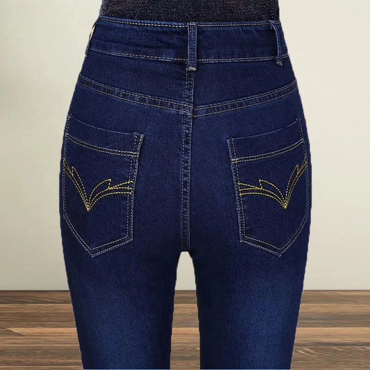 Straight leg Jeans Women High waisted Elastic New Slim Denim Pants Female Spring Autumn Loose Hip Lifting Casual Trousers