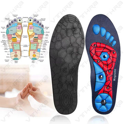 1 Pair Acupressure Foot Insoles For Men Women Orthopedic Gel Magnetic Shoe Inserts Magnet Technology Support Insole