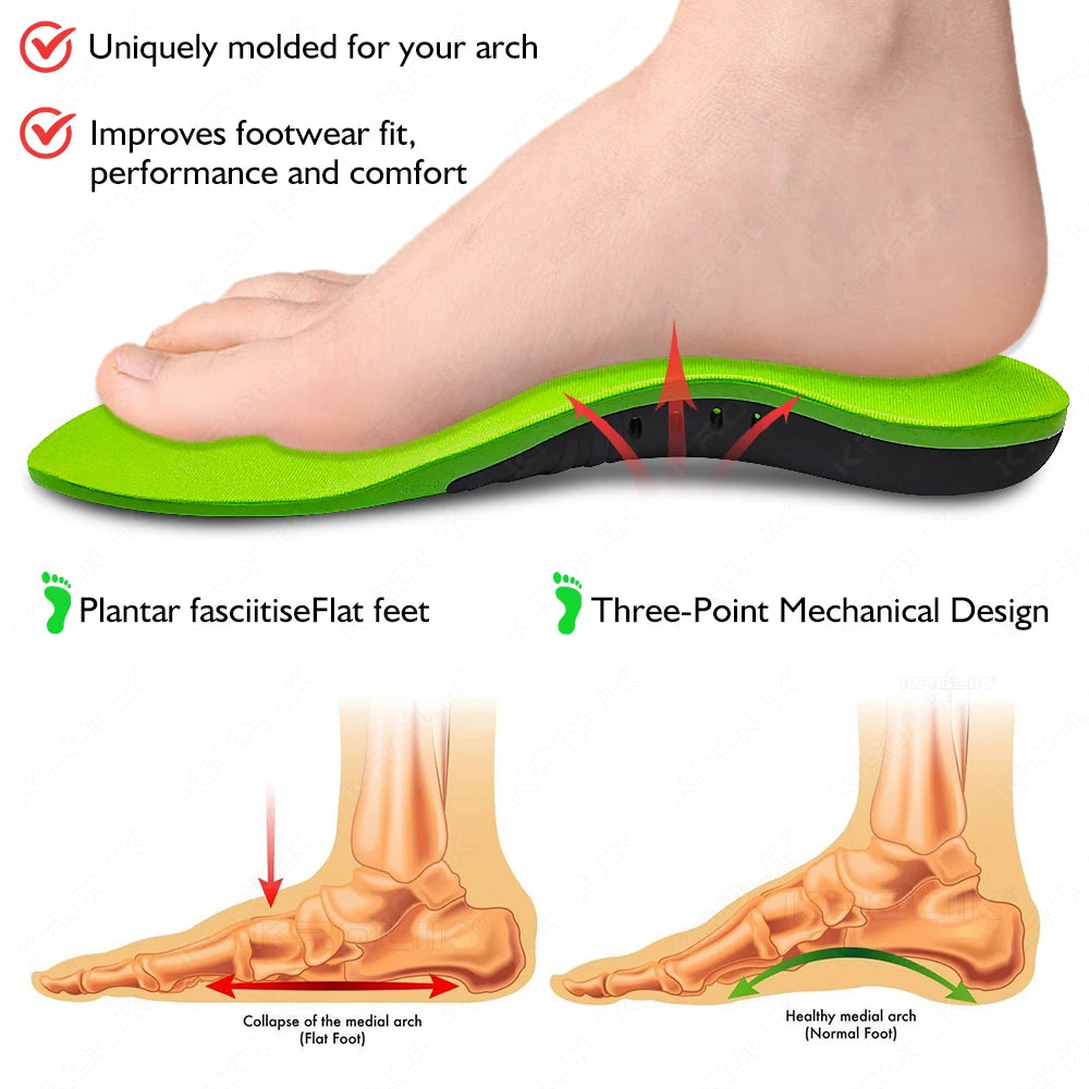 Flat Feet Arch Support X/O Legs Flat Foot Health Shoes Soles Pad Insoles Orthotic Insole for Plantar Fasciitis Orthopedic Unisex