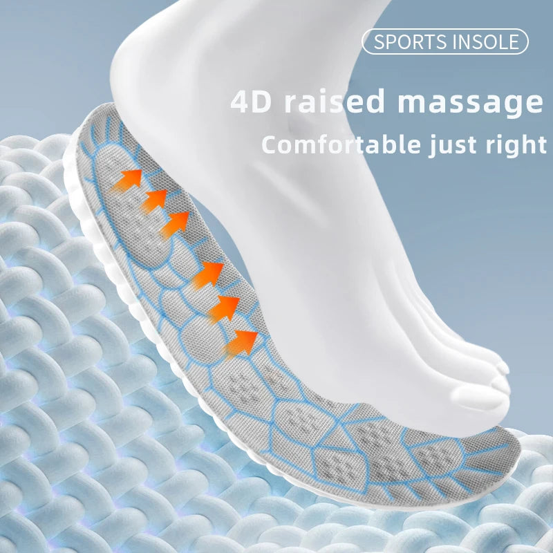 New Sport Latex Insole Cushion Comfortable Plantar Fasciitis Insoles for Feet Man Women Orthopedic Shoe Sole Running Accessories