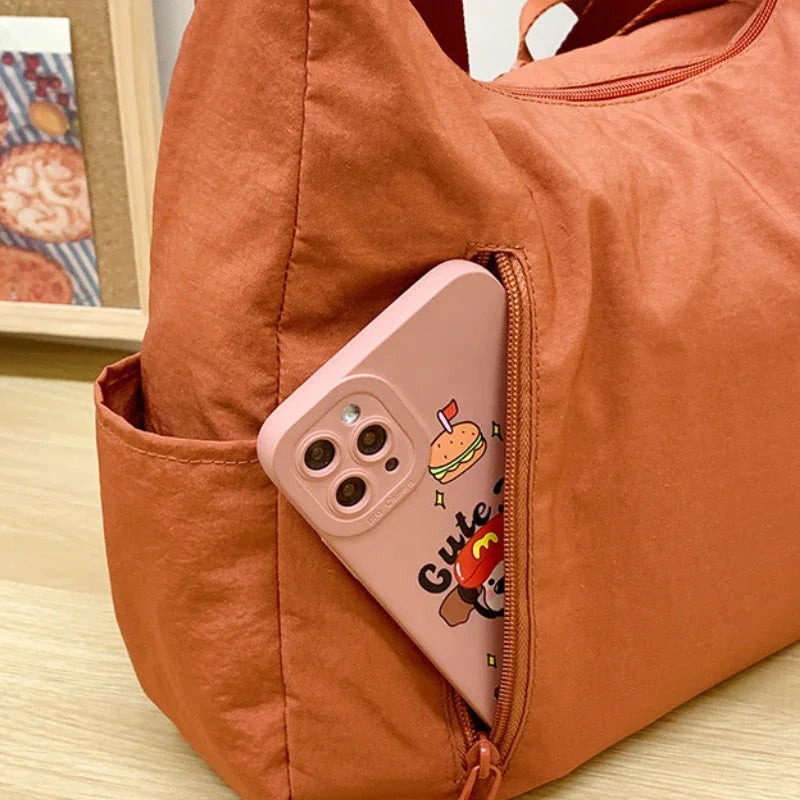 2025 New Trendy Women's Nylon Shoulder Bag Large Capacity Lightweight Crossbody Bags for Women Casual Travel Tote Simple Handbag