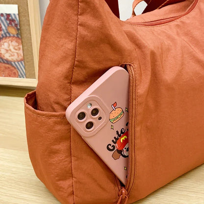 2025 New Trendy Women's Nylon Shoulder Bag Large Capacity Lightweight Crossbody Bags for Women Casual Travel Tote Simple Handbag