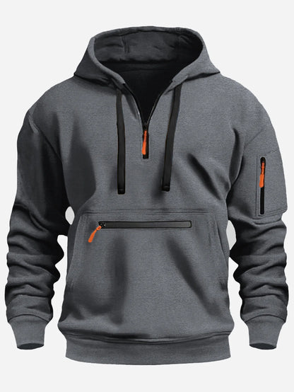 2025 New Multi Pocket Zipper Fleece Hooded Casual Shirt for Men and Women Plus Size Loose Pullover Fashion Sweatshirt top S-XXXL
