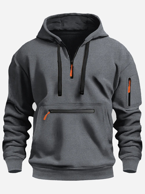 2025 New Multi Pocket Zipper Fleece Hooded Casual Shirt for Men and Women Plus Size Loose Pullover Fashion Sweatshirt top S-XXXL