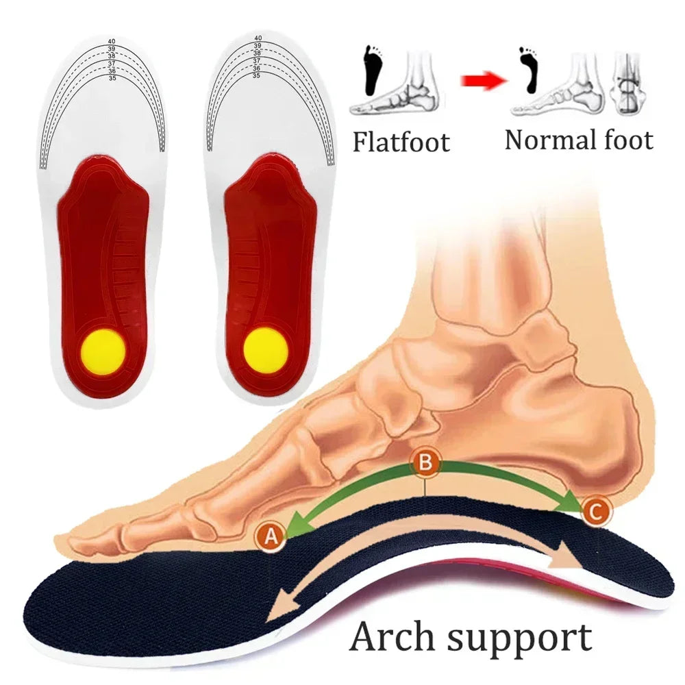 Orthotic Insole Arch Support Flatfoot Orthopedic Insoles for Feet Ease Pressure Heel Pads for Men Women Foot X/O Leg Correction