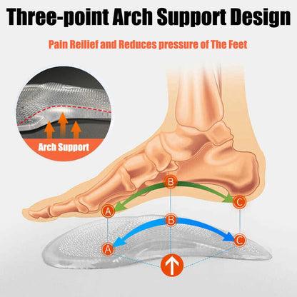 Silicone Gel Orthopedic Insoles for Shoes Women Flat Feet Arch Support Foot Insoles for Plantar Faciitis Pain Relief Shoe Pads