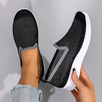 breathable mesh flat shoes