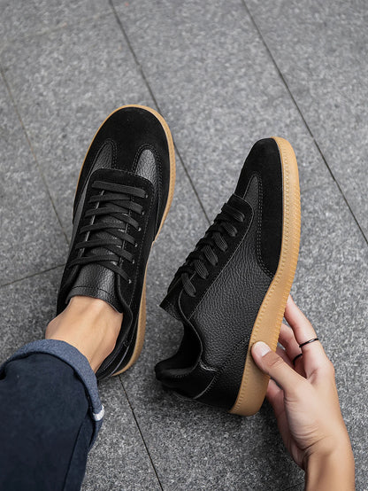 (One Size Smaller) Men's Fashionable Retro Contrasting Lace-Up Comfortable Oxford Sole Casual Sneakers, Personalized Outdoor Daily Work Clothing Couple's Walking Sneakers
