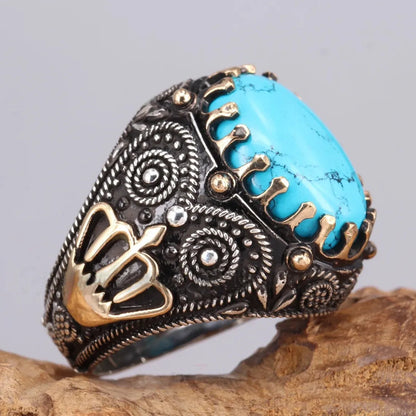 New Brown Retro Tiger Stone Men's Ring Personality Ring Fashion Temperament To Attend The Banquet Luxury High Quality Jewelry