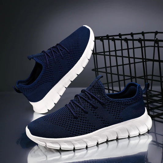 Men's Breathable Vulcanize Shoes Lightweight Running Walking Shoe Lace-up Anti-slip Casual Sneakers Zapatillas de Hombre Size 36