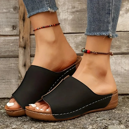 Womens Fashionable Wedge Slide Sandals Ultra-Comfortable,Cushioned Sole, Lightweight Summer Shoes for Stylish Outdoor Adventures